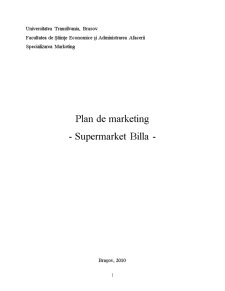 Plan de Marketing - Supermarket Billa - Pagina 1