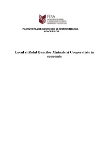 Locul și rolul băncilor mutuale și cooperatiste în economie - Pagina 1