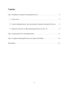 Analiza Gradului de Internaționalizare pentru Compania Samsung Electronics - Pagina 2