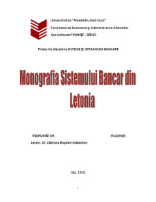 Monografia Sistemului Bancar din Letonia - Pagina 1