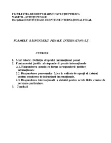 Formele Răspunderii Penale Internaționale - Pagina 1