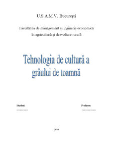 Tehnologia cultivării grâului de toamnă - Pagina 1