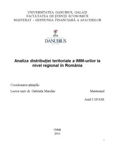 Analiza Distribuției Teritoriale a IMM-urilor la Nivel Regional în România - Pagina 1