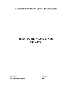 Dreptul de proprietate privată - Pagina 1