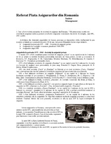 Referat piața asigurărilor din România - Pagina 1