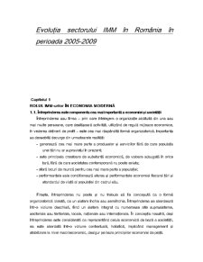 Evoluția Sectorului IMM în România în Perioada 2005-2009 - Pagina 1
