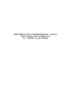 Disponibilitățile întreprinderilor la bănci - decontarea fără numerar la SC Zinter SA București - Pagina 1