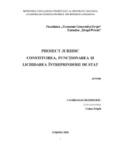 Constituirea, funcționarea și lichidarea întreprinderii de stat - Pagina 1