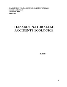 Hazarde Naturale și Accidente Ecologice - Pagina 1