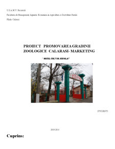 Proiect promovarea grădinii zoologice Călărași - Pagina 1