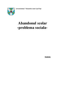 Abandonul școlar - problemă socială - Pagina 1