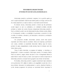 Fenomenul Delincvenței Juvenile în Societatea Românească - Pagina 1