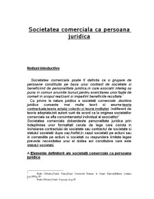 Societatea comercială ca persoană juridică - Pagina 1