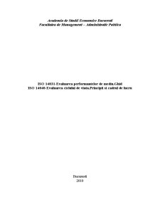 ISO 14031-evaluarea performanțelor de mediu, ISO 14040-evaluarea ciclului de viață - Pagina 1