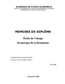 Memoire de Diplome - Etude de L'Image de Marque de la Roumanie - Pagina 1
