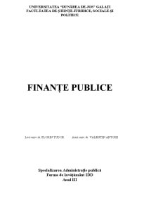 Finanțe Publice - Pagina 1