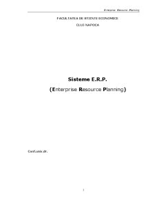 Sisteme E.R.P. - Enterprise Resource Planning - Pagina 1