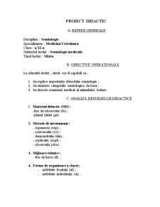 Semiologie Proiect Didactic - Pagina 1