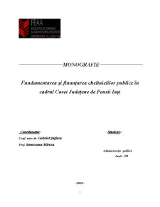 Fundamentarea și Finanțarea Cheltuielilor Publice în Cadrul Casei Județene de Pensii Iași - Pagina 1