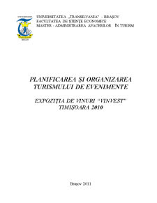 Planificarea și organizarea expoziției de vinuri Vinvest Timișoara 2010 - Pagina 1