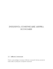 Influența comunicării asupra economiei - Pagina 1