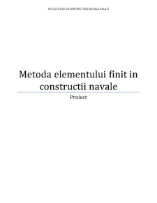 Metoda elementului finit în construcții năvale - Pagina 1