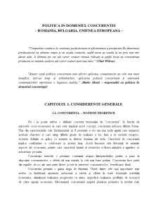 Politică în domeniul concurenței - România, Bulgaria, Uniunea Europeană - Pagina 3