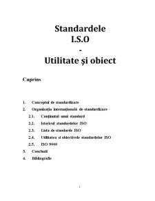 Standardele ISO - Utilitate și Obiect - Pagina 1
