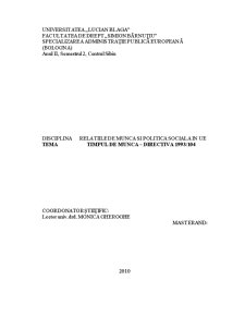 Timpul de muncă - directiva 104-1993 - Pagina 1