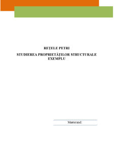 Rețele Petri - studierea proprietăților structurale - Pagina 1