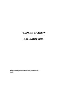 Plan de Afaceri - SC Sagit SRL - Pagina 1