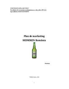 Plan de Marketing Heineken România - Pagina 1
