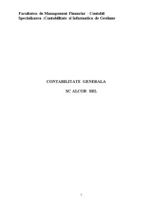 Contabilitate generală SC Alcor SRL - Pagina 1