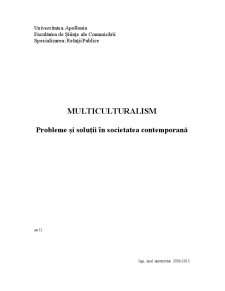 Multiculturalism - probleme și soluții în societatea contemporană - Pagina 1