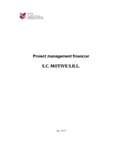 Proiect Management Financiar - SC Motive SRL - Pagina 1