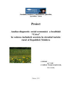 Proiect turism rural de dezvoltarea produsului turistic în localitatea rurală Criva- Peștera Emil Racovita - Pagina 1
