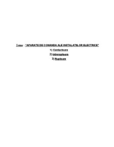 Aparate de comandă ale instalațiilor electrice - Pagina 1