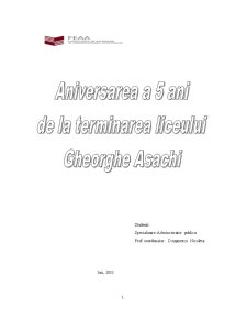 Aniversarea a 5 Ani de la Terminarea Liceului Gheorghe Asachi - Pagina 1