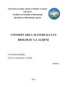Conservarea Materialului Biologic la Albine - Pagina 1