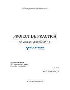 Proiect practică SC Volksbank România SA - Pagina 1