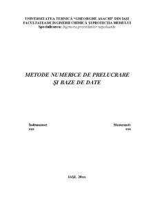 Metode Numerice de Prelucrare și Baze de Date - Pagina 1