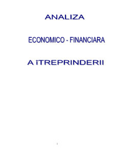 Analiza economico - financiară a întreprinderii - Pagina 1
