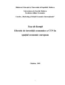 Efectele de Investiții Economice a CTN în Spațiul Economic European - Pagina 1