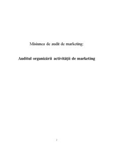 Auditul Organizării Activității de Marketing - Pagina 2