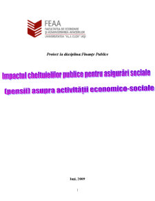 Impactul Cheltuielilor Publice pentru Asigurari Sociale asupra Activitatii Economico-Sociale - Pagina 1