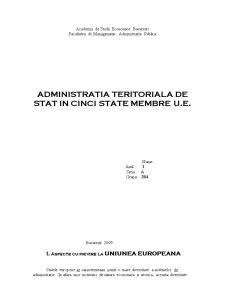 Administrație teritorială de stat în 5 state membre UE - Pagina 1