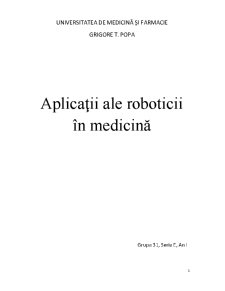 Aplicații ale Roboticii în Medicină - Pagina 1