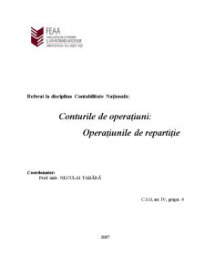 Conturile de operațiuni - operațiunile de repartiție - Pagina 1