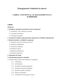 Cadrul Conceptual al Managementului Schimbării - Pagina 1