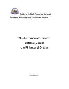 Studiu Comparativ Privind Sistemul Judiciar din Finlanda și Grecia - Pagina 1